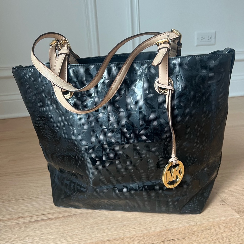 Michael Kors Black Tote with Gold Hardware